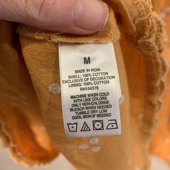 Aeropostale yellow mini ruffle ditzy floral print dress 100% cotton size Med - Picture 7 of 7